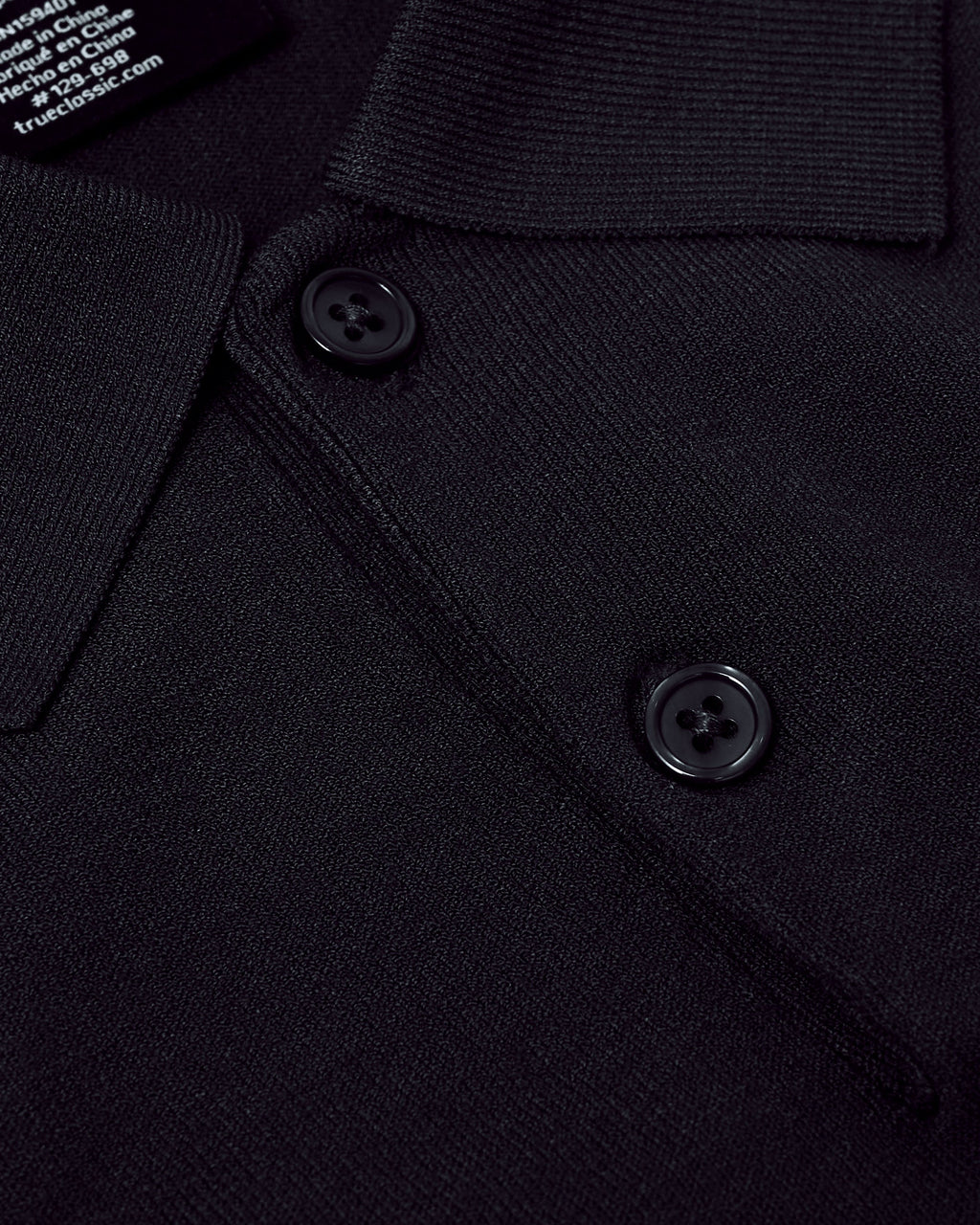 Black Short Sleeve Sweater Polo