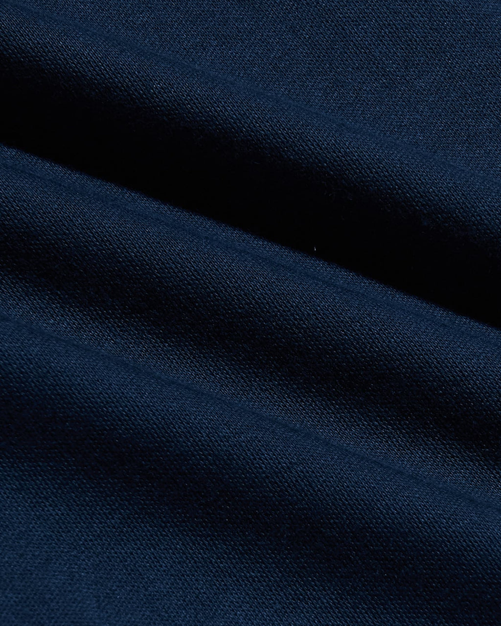 Navy Pima Cotton Blend Curved Hem Crew
