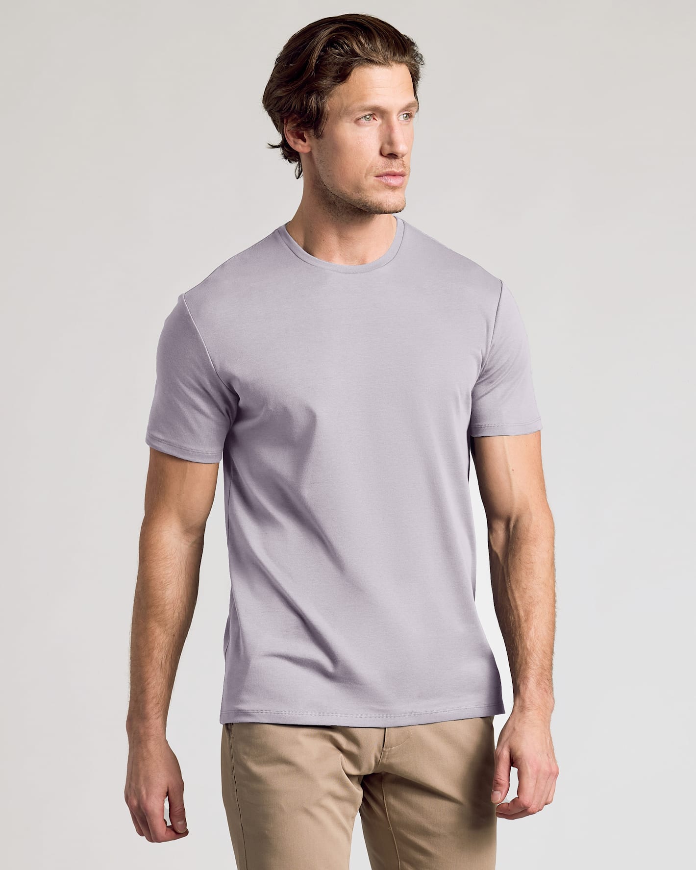Minimal Gray Pima Cotton Blend Crew