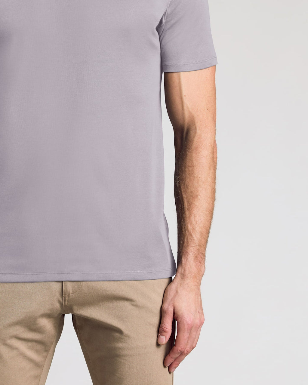 Minimal Gray Pima Cotton Blend Crew