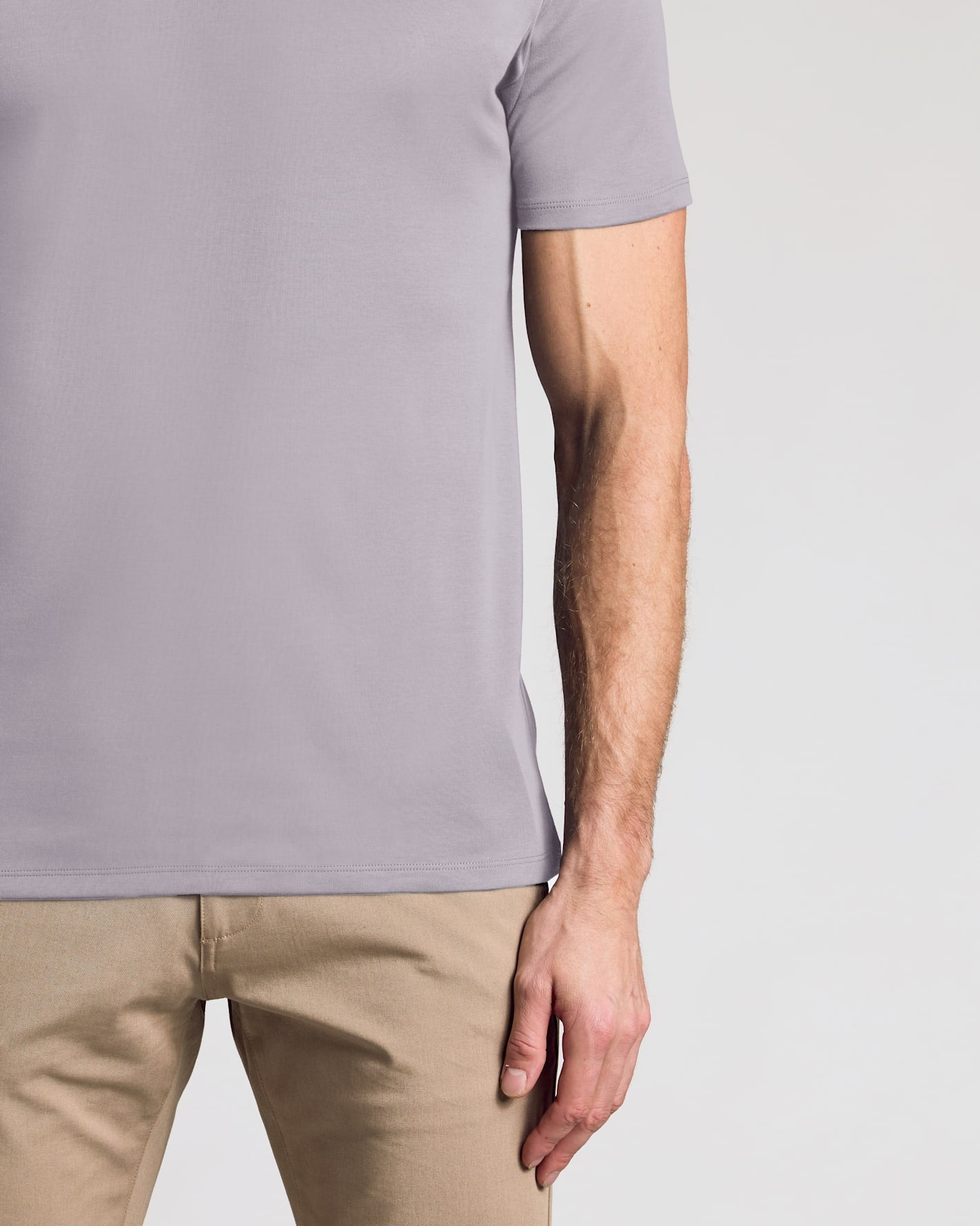 Minimal Gray Pima Cotton Blend Crew