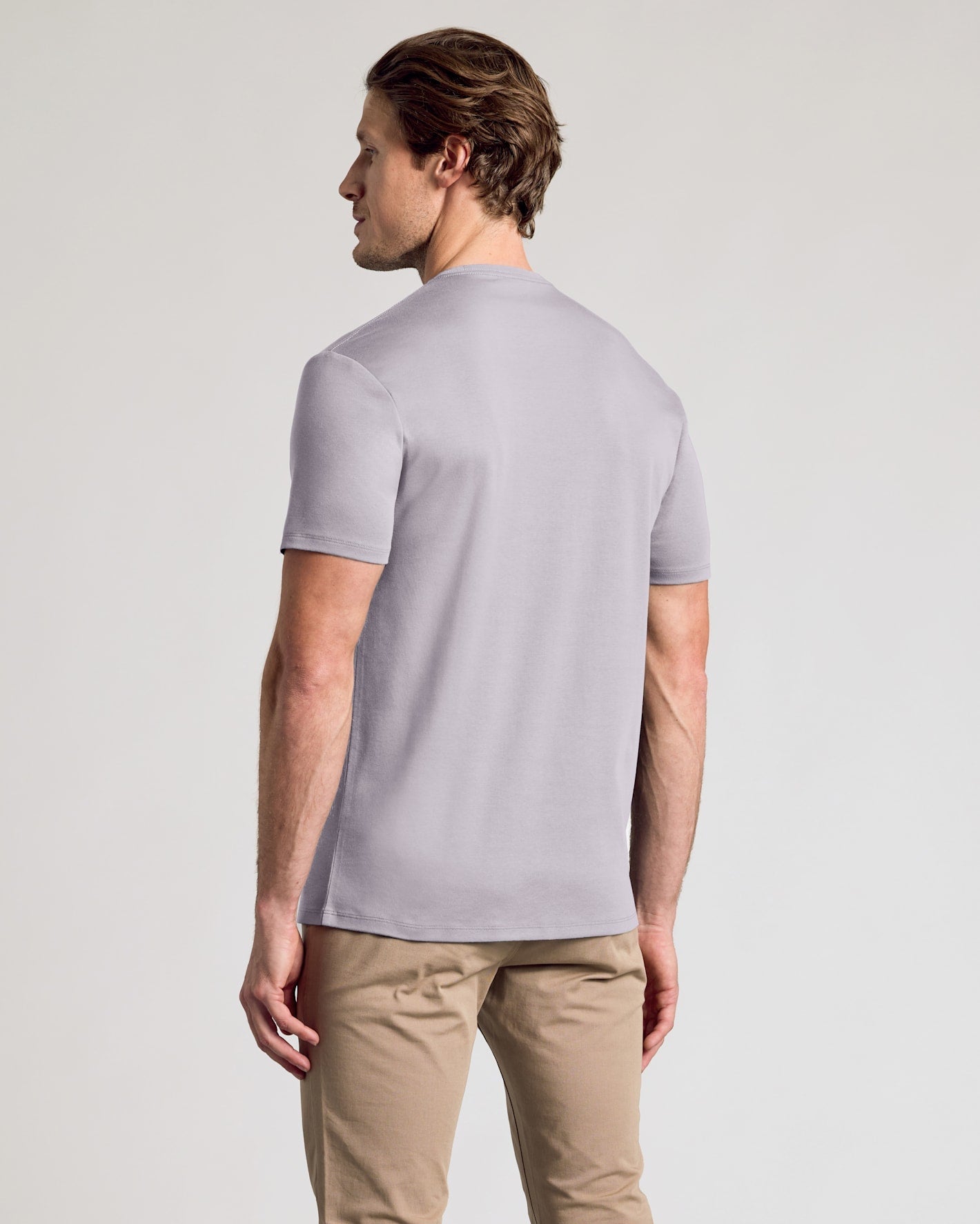 Minimal Gray Pima Cotton Blend Crew