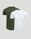 Pima Cotton Blend Curved Hem Crew 2-Pack
