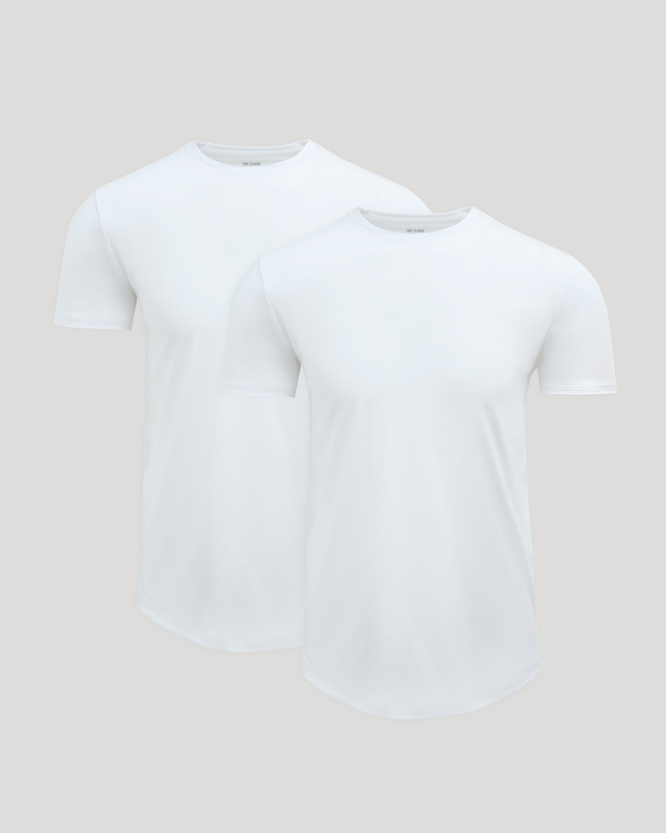 Pima Cotton Blend Curved Hem Crew 2-Pack