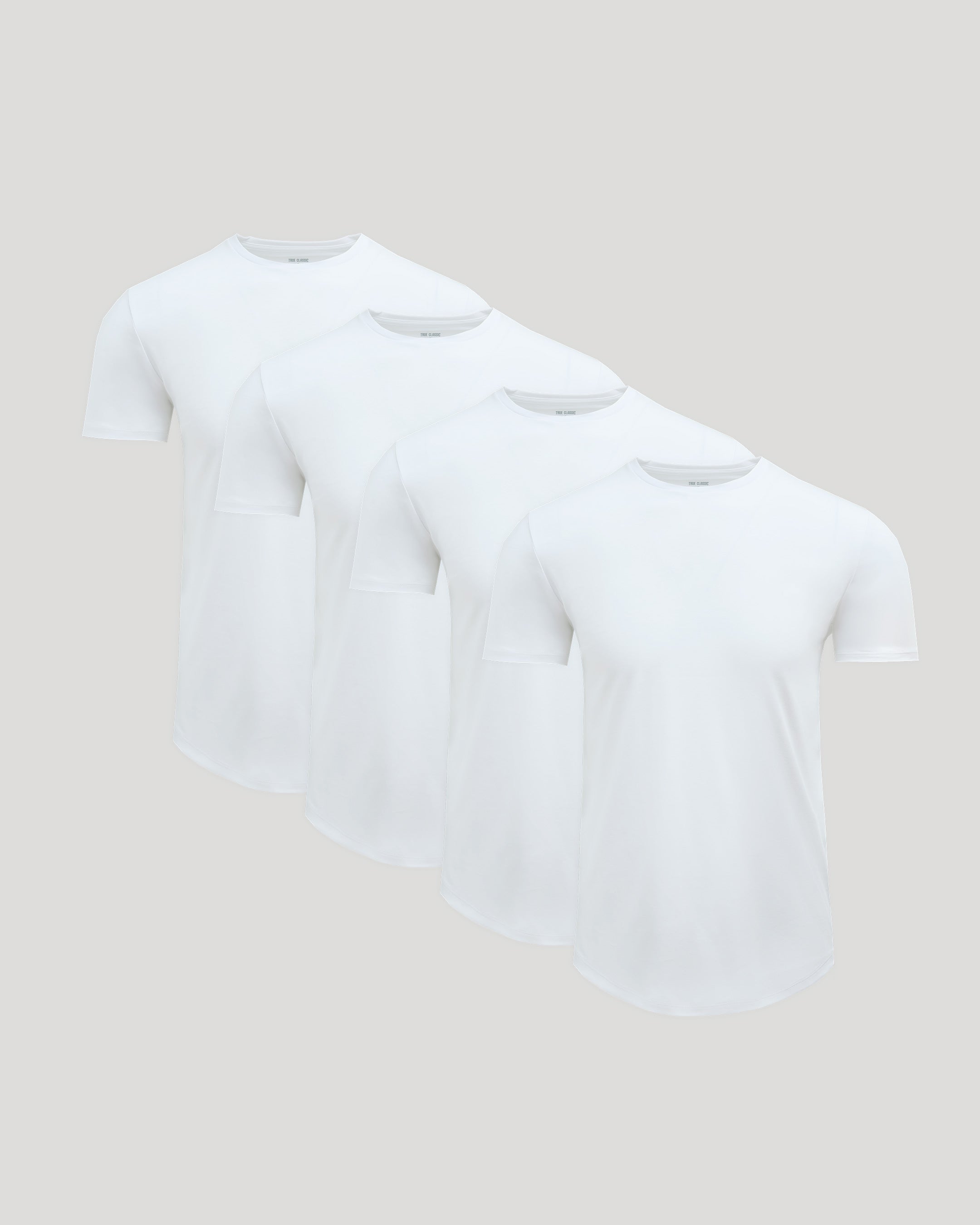 Pima Cotton Blend Curved Hem Crew 4-Pack