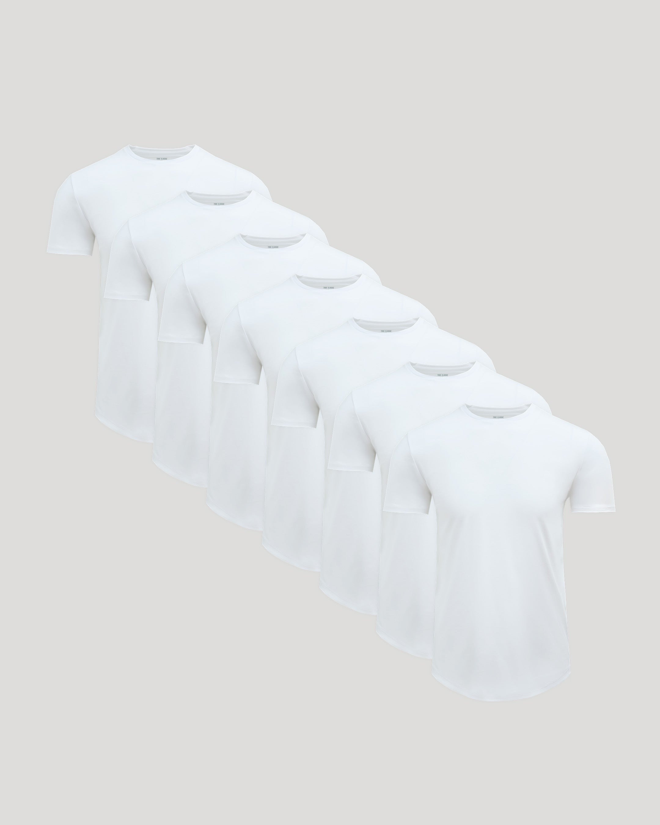 Pima Cotton Blend Curved Hem Crew 7-Pack