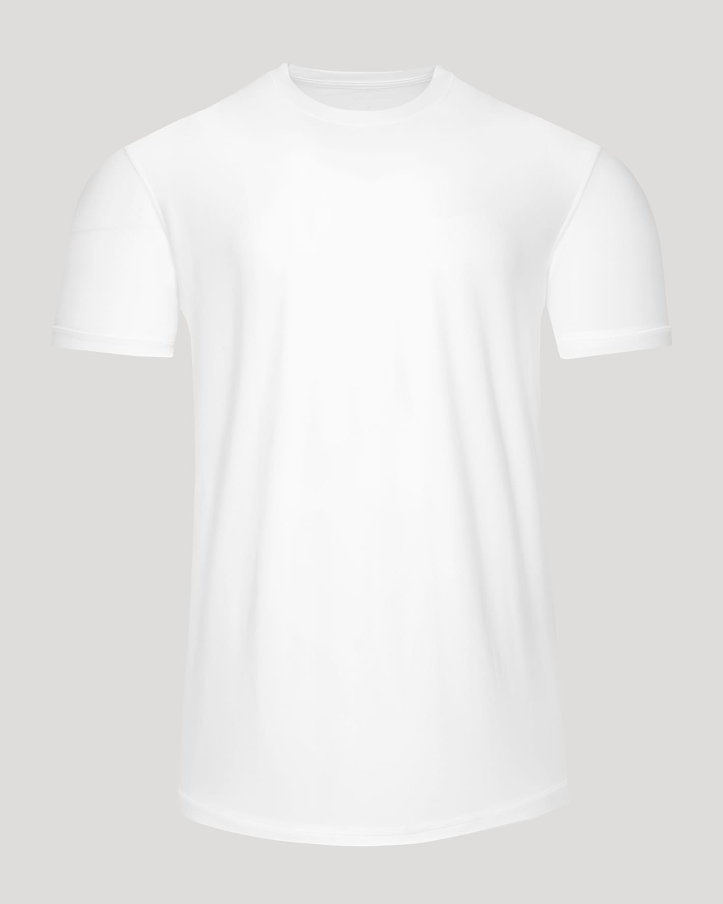 White Active Curved Hem Crew