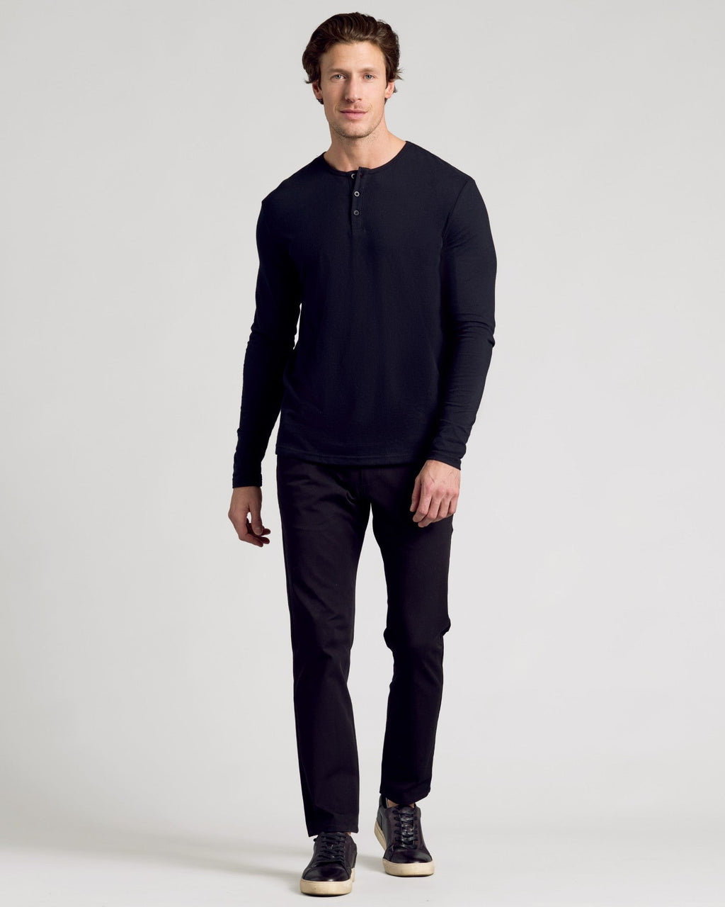 All Black Classic Henley 6-Pack