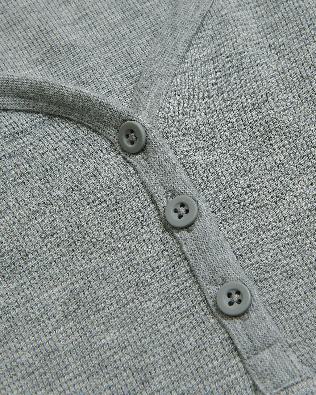 Womens Heather Gray Waffle Long Sleeve Boxy Henley