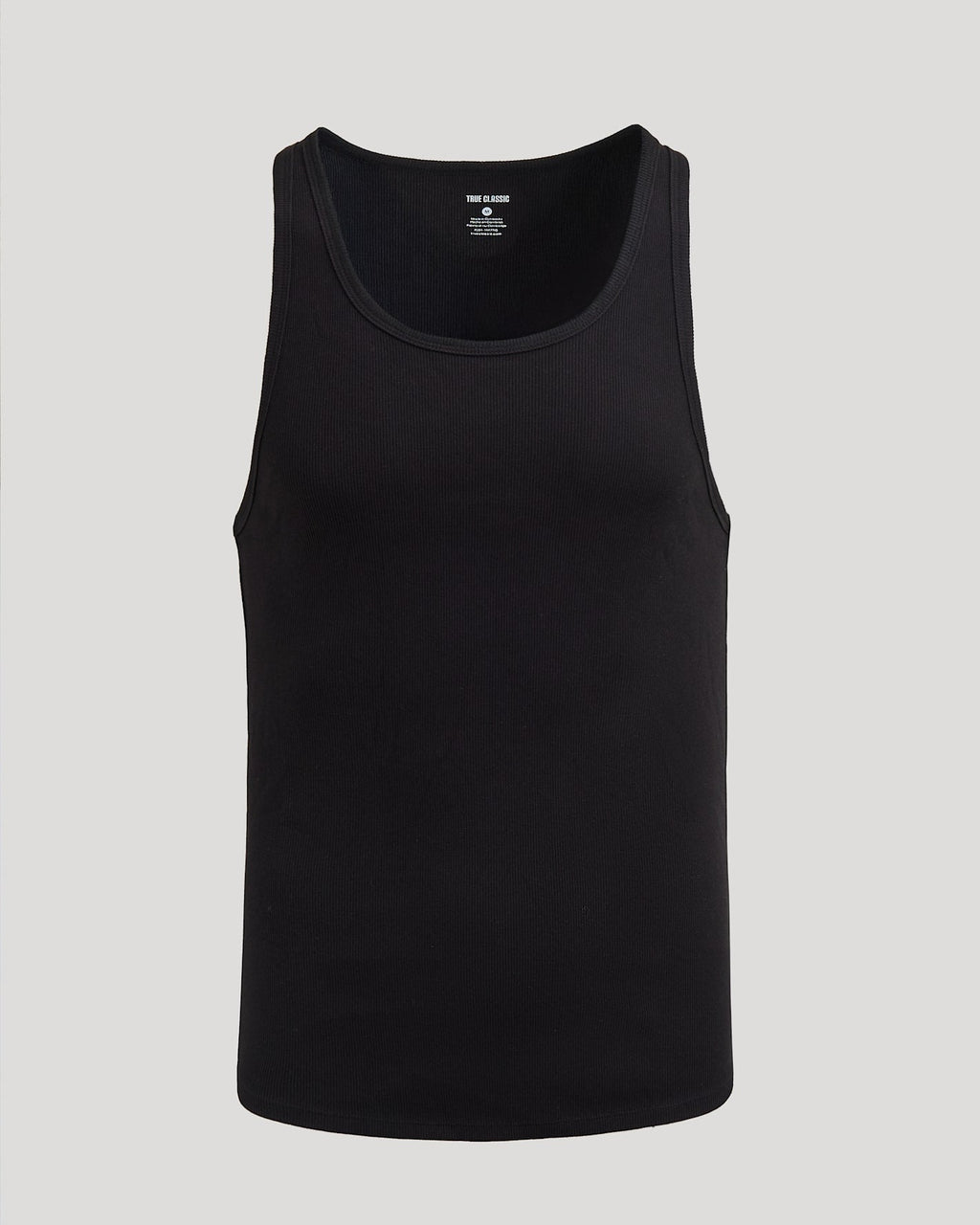 Black Ribbed Curved Hem Tank