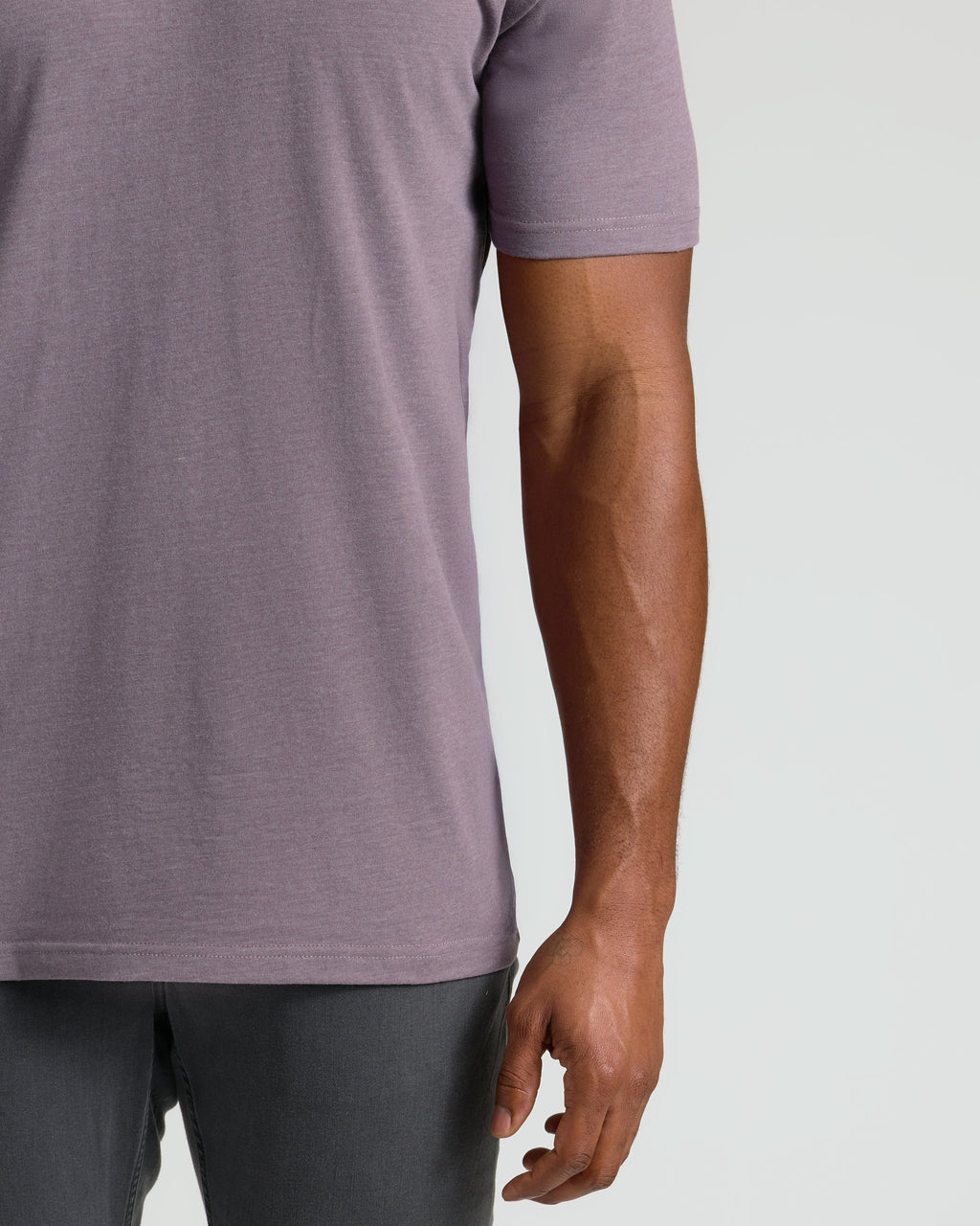 Dark Heather Amethyst Tall Straight Hem Crew Neck T-Shirt