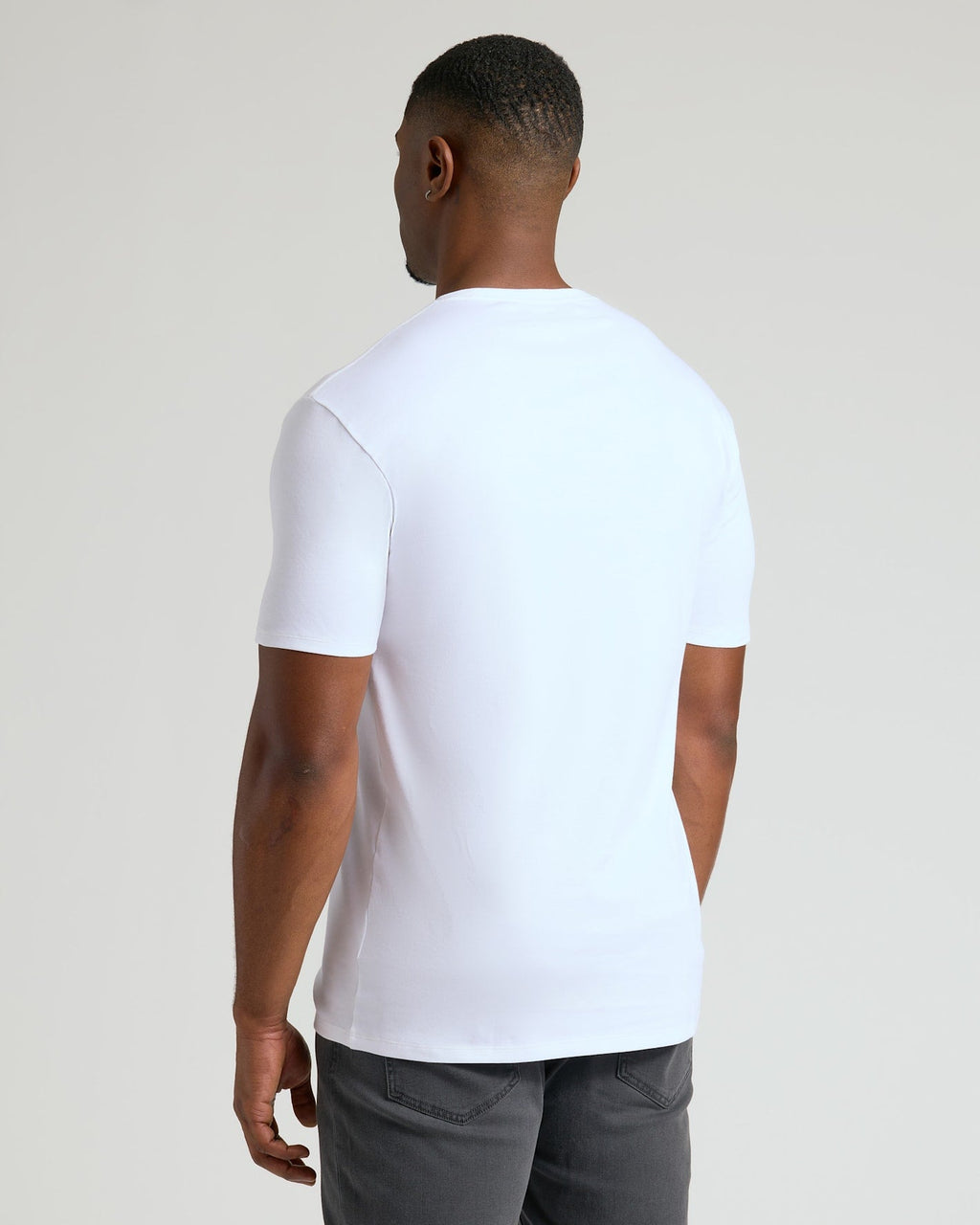 White Tall Pima Cotton Blend Crew