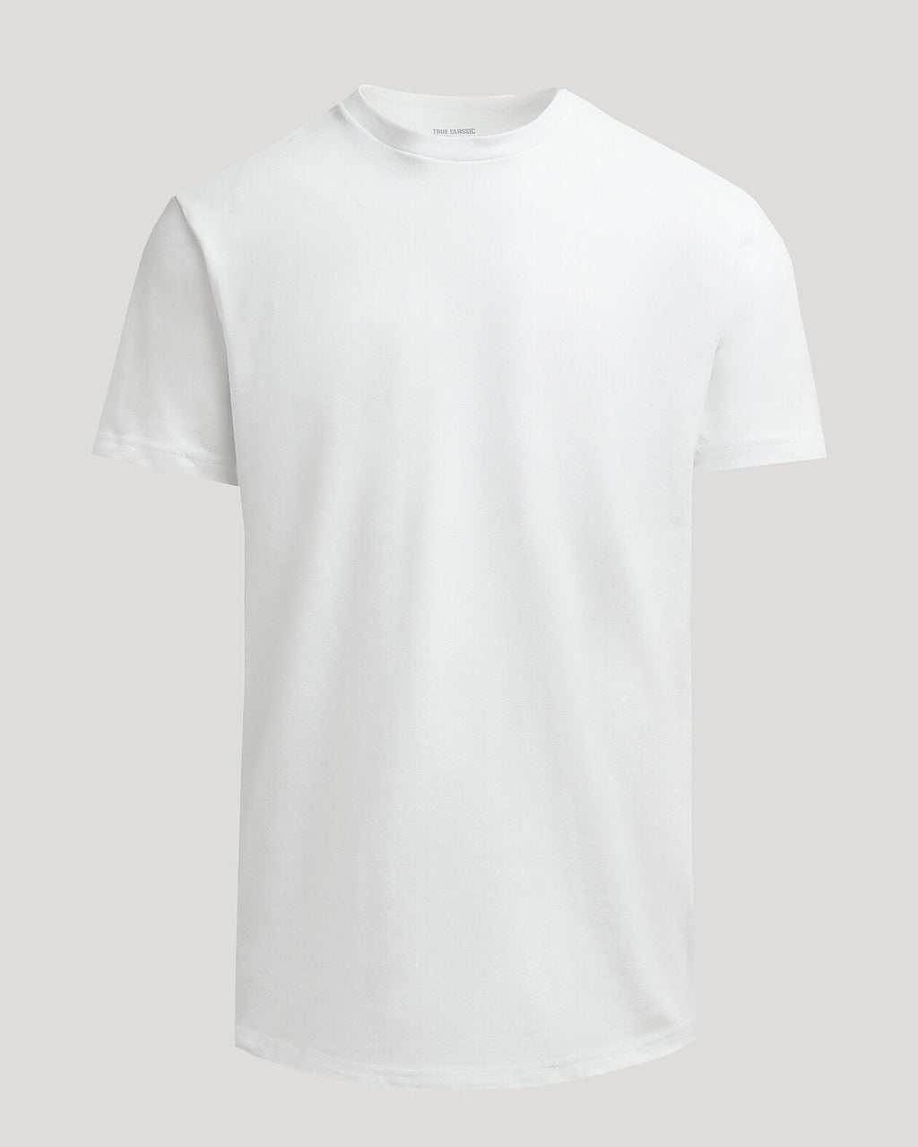 White Heavyweight Curved Hem Crew