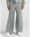 Girls Heather Gray Waffle Wide Leg Pants