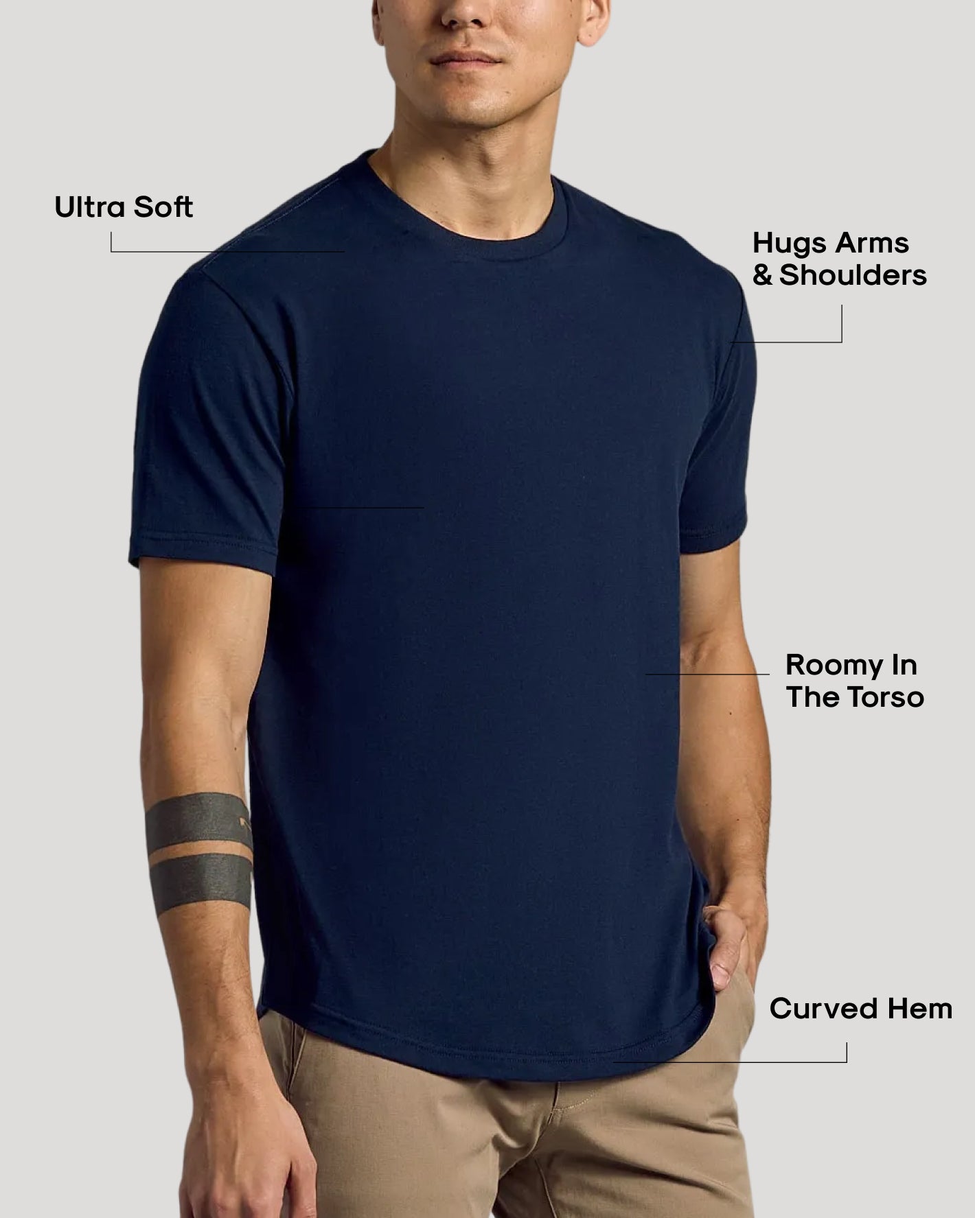 The Staple Curved Hem Classic Crew Neck 3-Pack