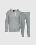 Dark Heather Gray Full Zip Fleece Hoodie & Jogger 2-Pack