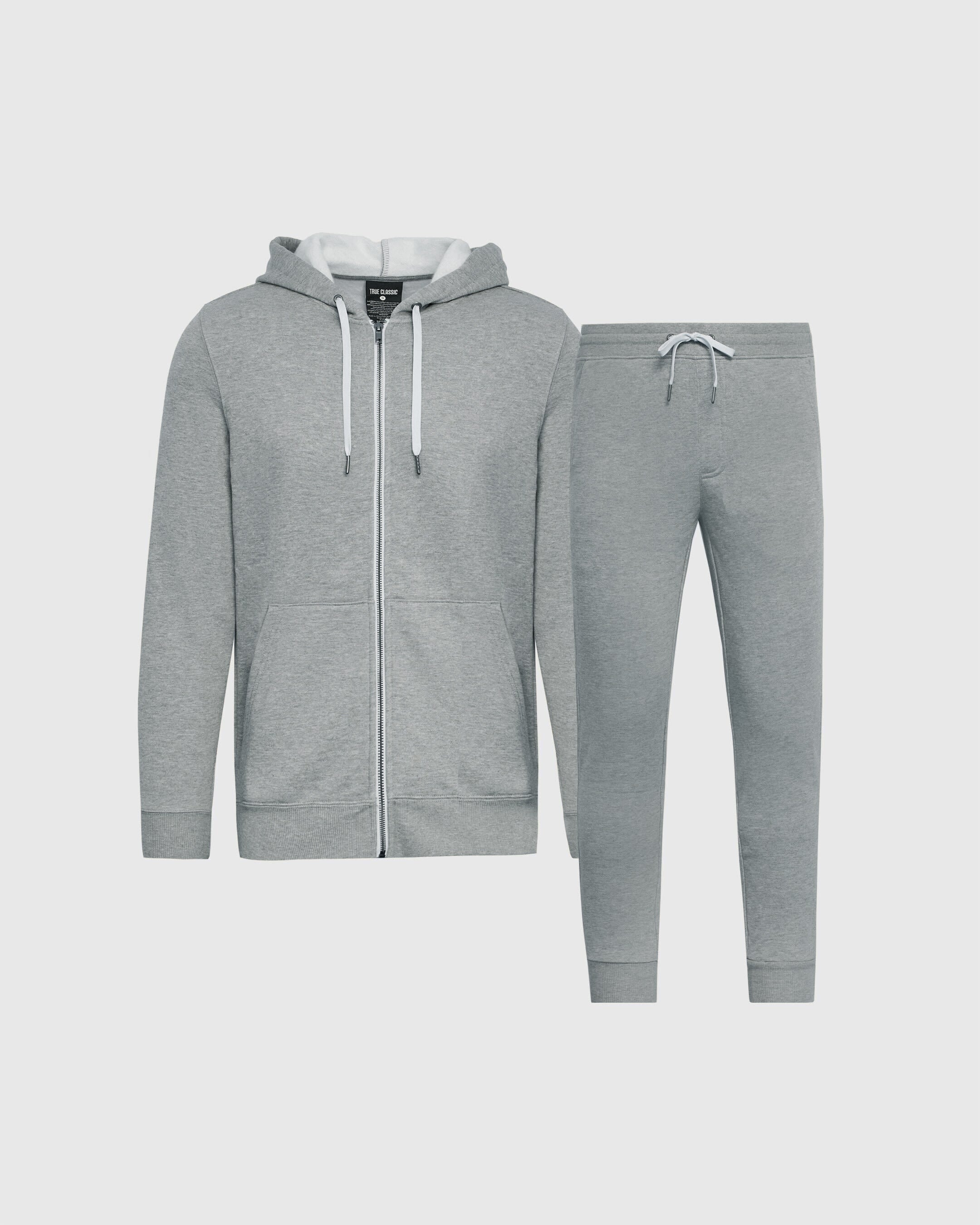 Dark Heather Gray Full Zip Fleece Hoodie & Jogger 2-Pack