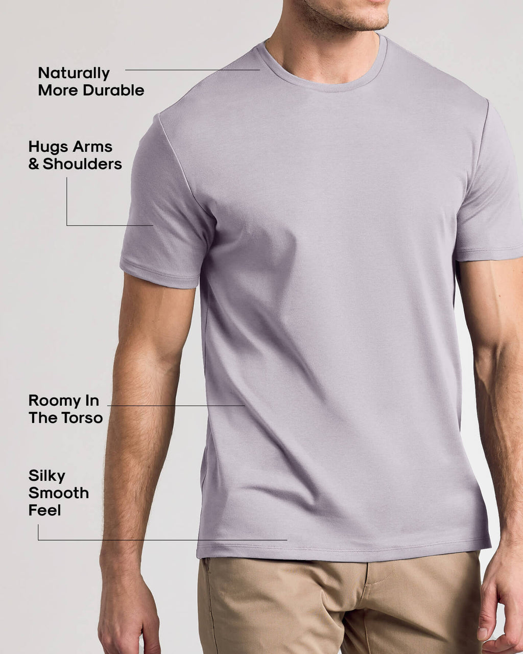 Minimal Gray Pima Cotton Blend Crew