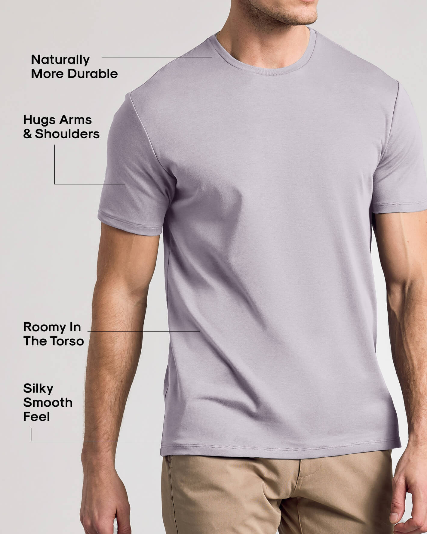Minimal Gray Pima Cotton Blend Crew
