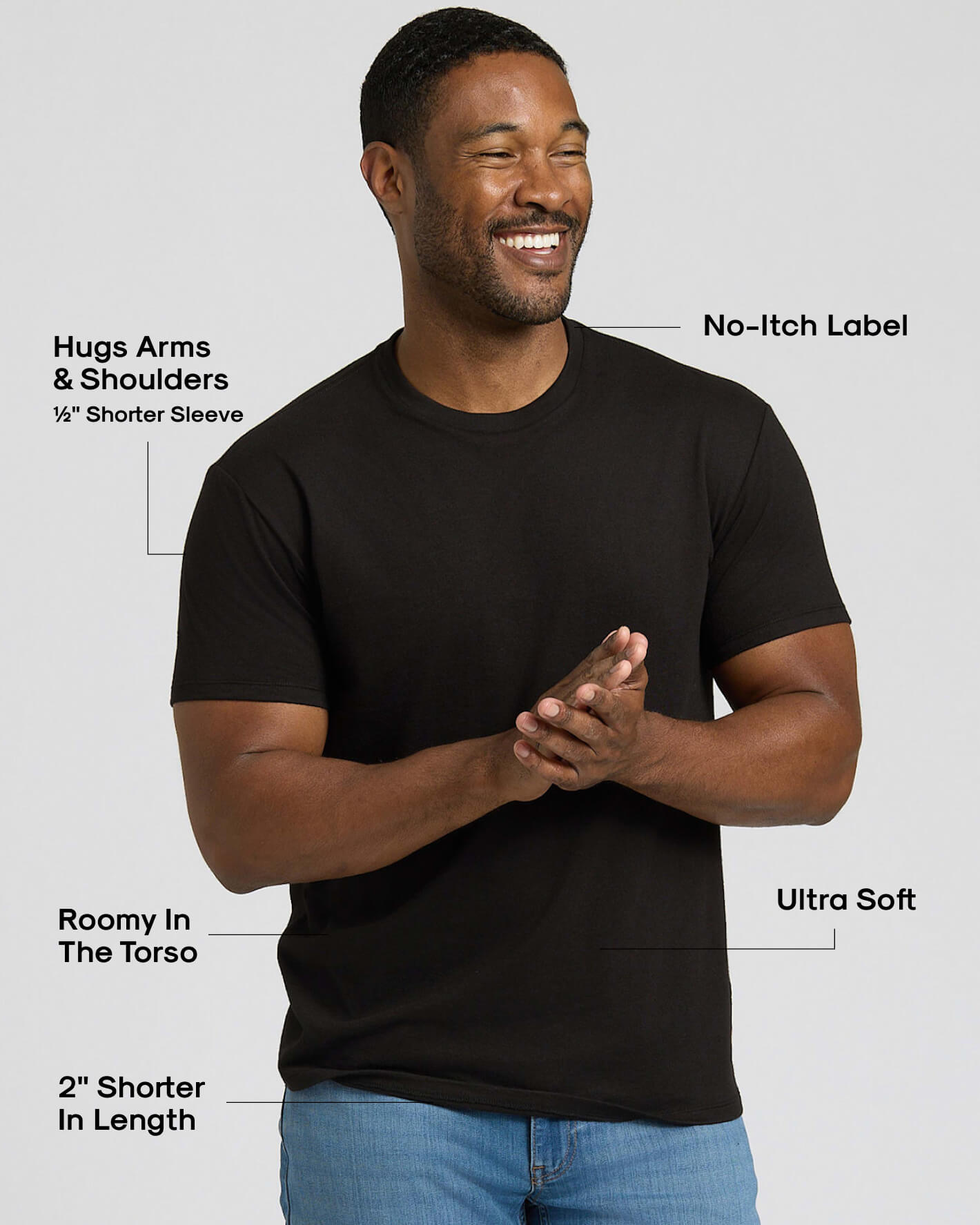 Black Short Classic Crew Neck