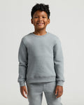 Boys' Medium Heather Gray Fleece Crew Neck