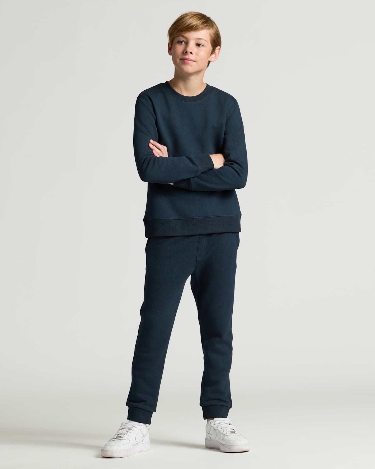 Boys' Navy Fleece Crew Neck