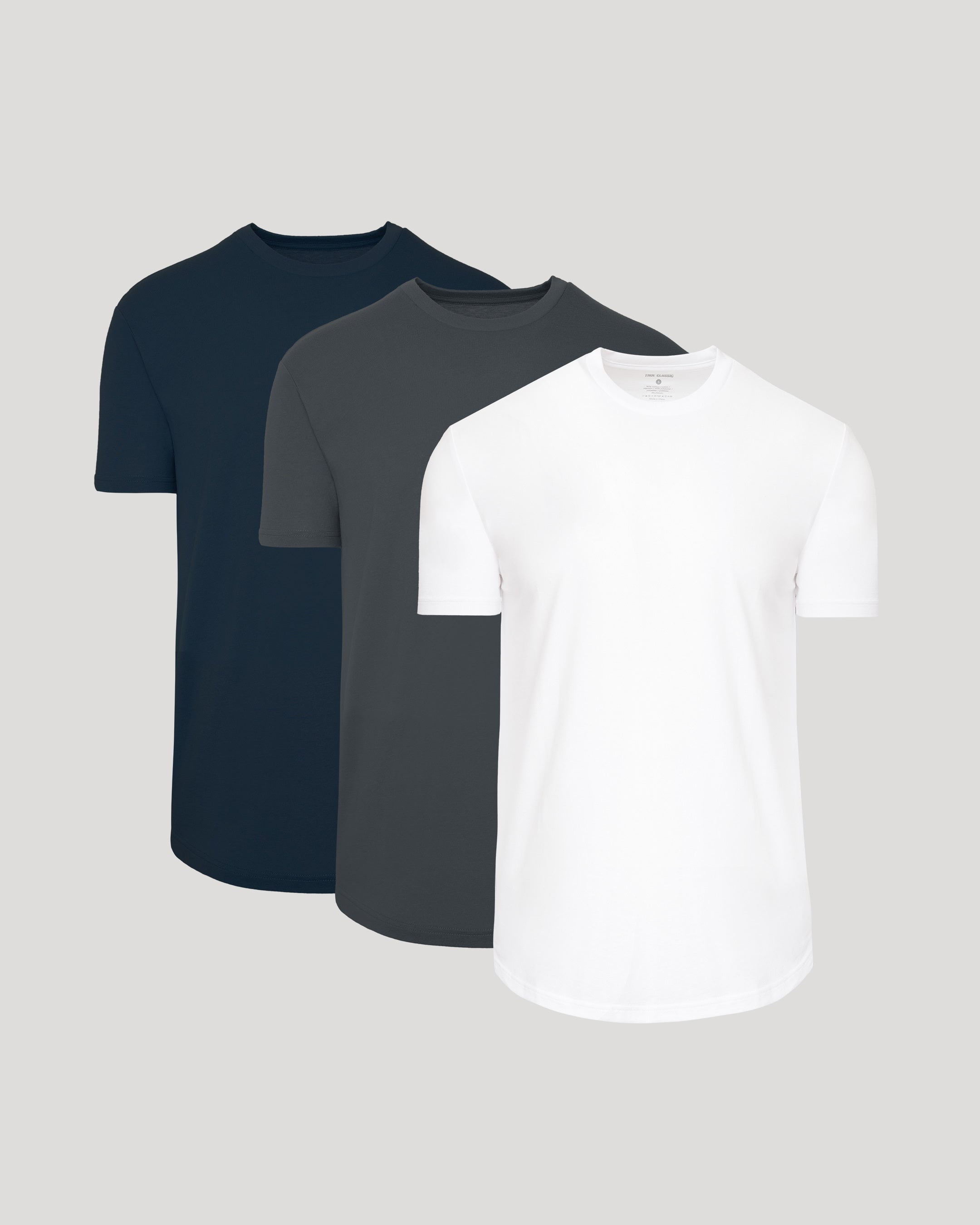 Classic Curved Hem Crew Neck 3-Pack