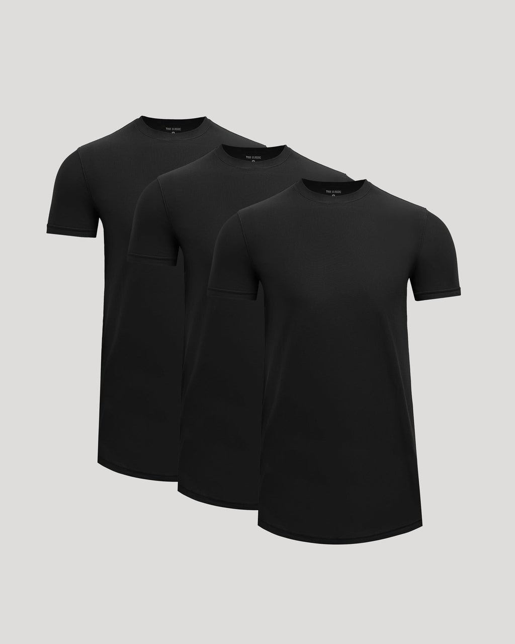All Black Tall Active Curved Hem Crew 3-Pack