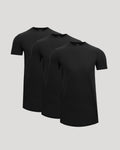 All Black Tall Active Curved Hem Crew 3-Pack