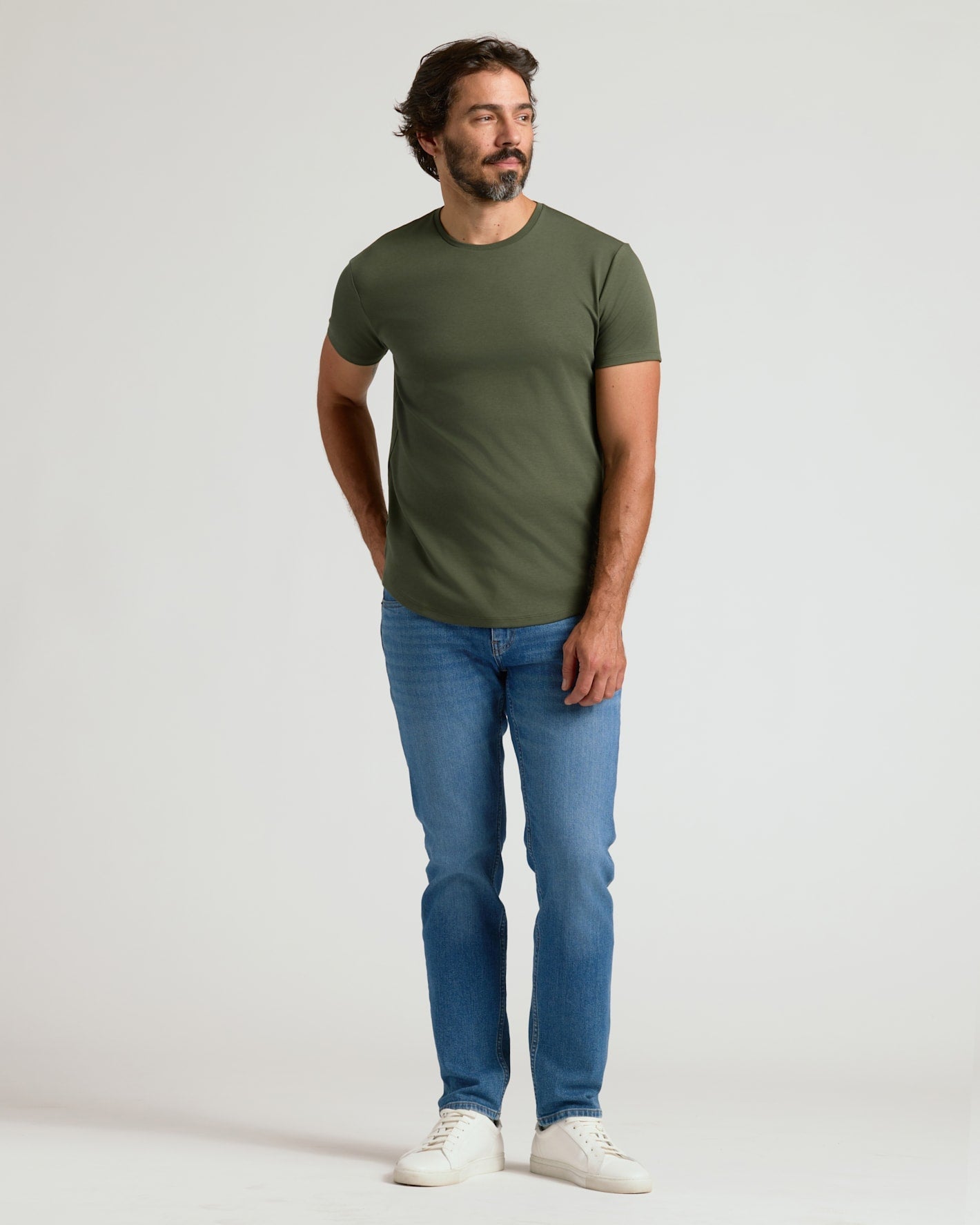 Pima Cotton Blend Curved Hem Crew 7-Pack