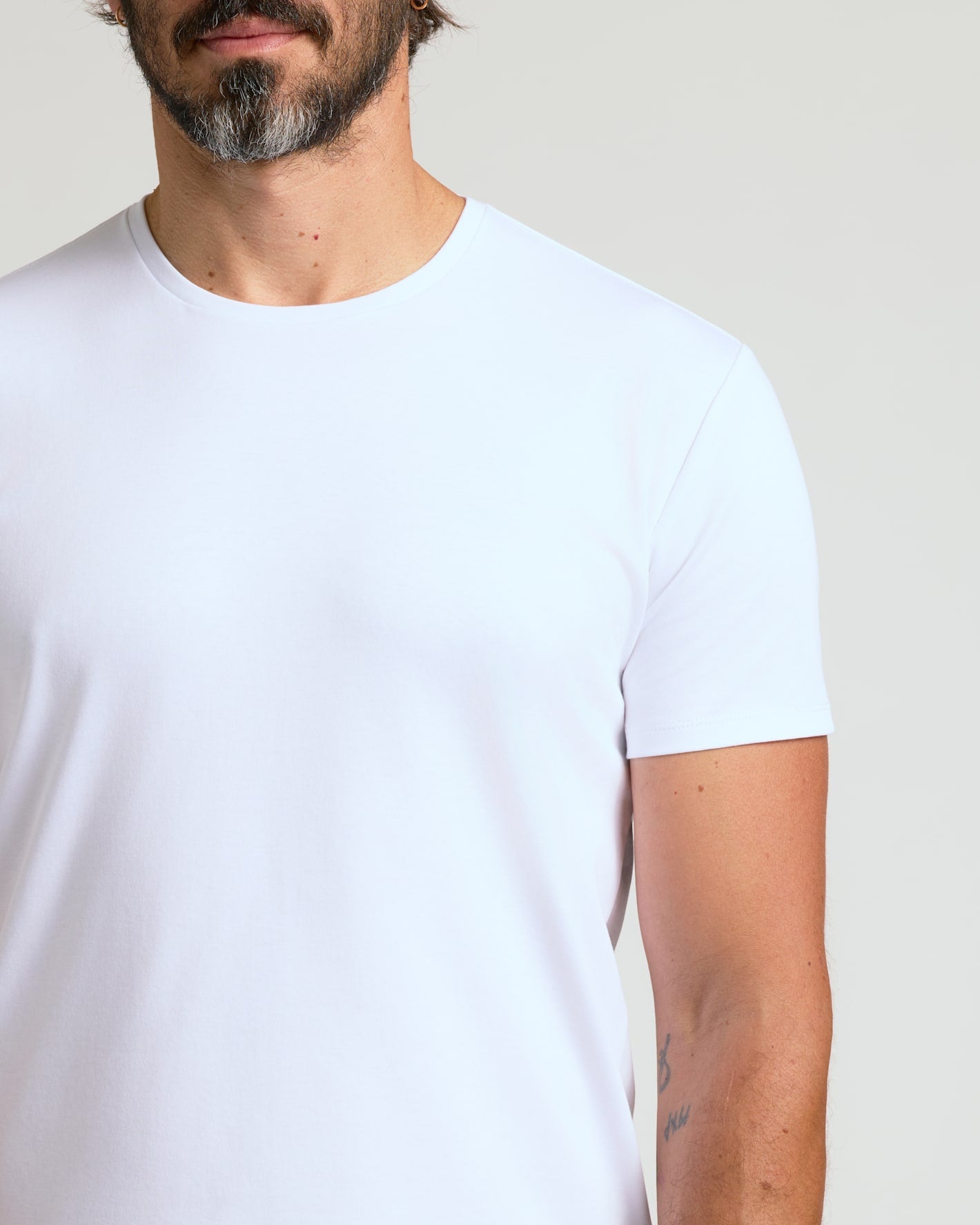 Pima Cotton Blend Curved Hem Crew 4-Pack