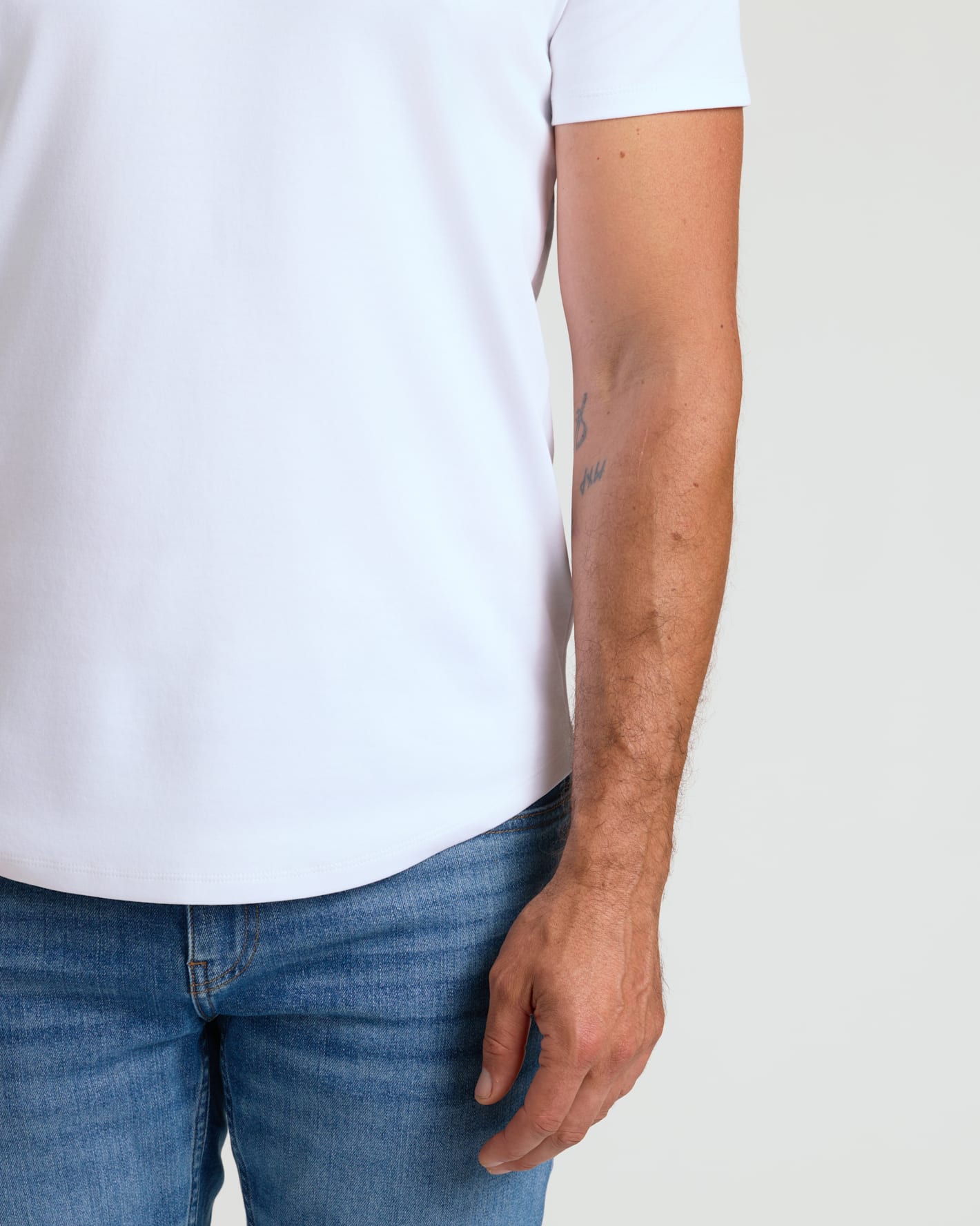 Pima Cotton Blend Curved Hem Crew 2-Pack