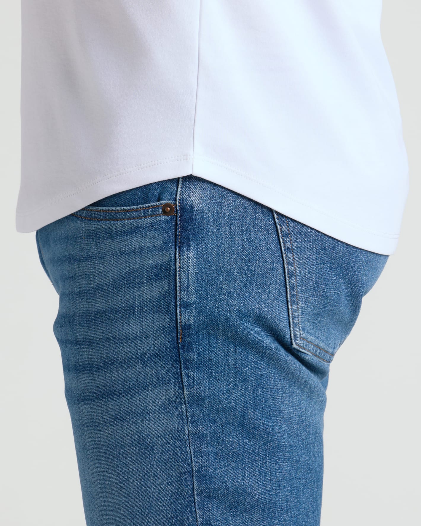Pima Cotton Blend Curved Hem Crew 2-Pack