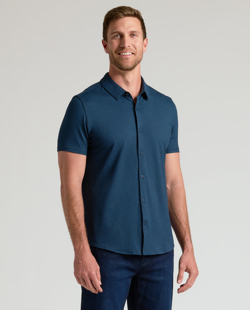 Dark Heather Navy & Charcoal Heather Gray Short Sleeve Comfort Knit Shirt 2-Pack