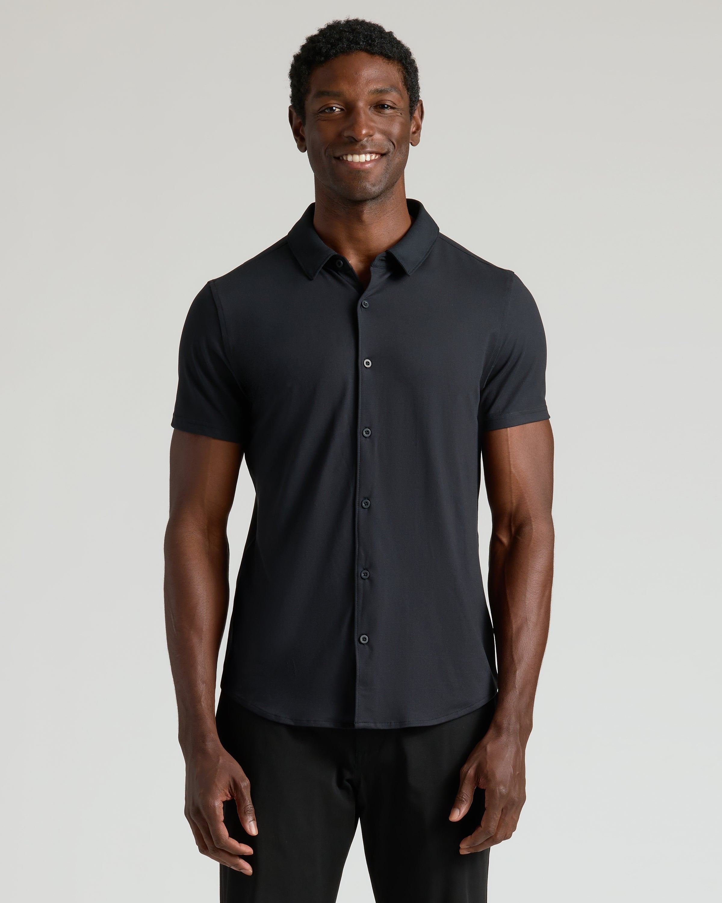 Black & White Short Sleeve Comfort Knit Shirt 2-Pack