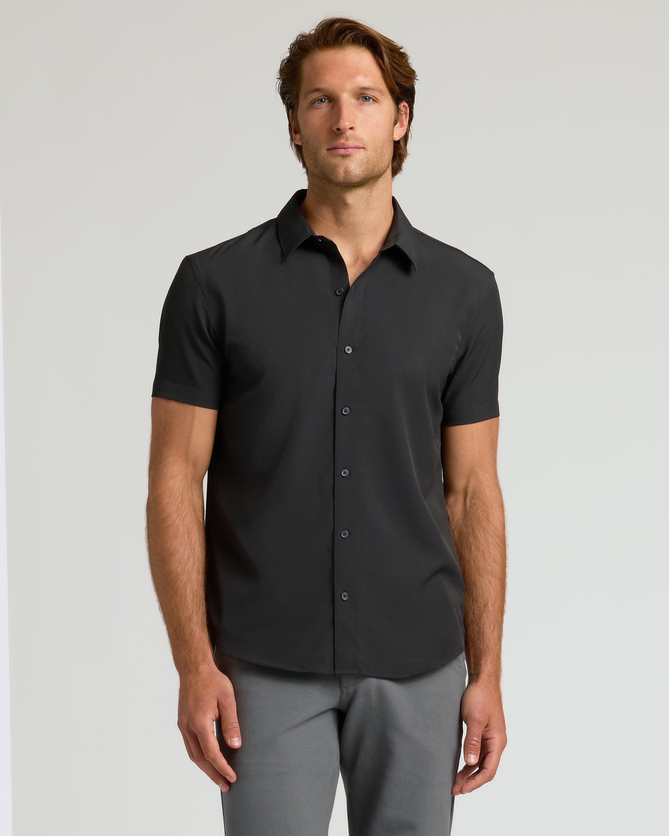 All Black Short Sleeve Performance Dress Shirt 2-Pack