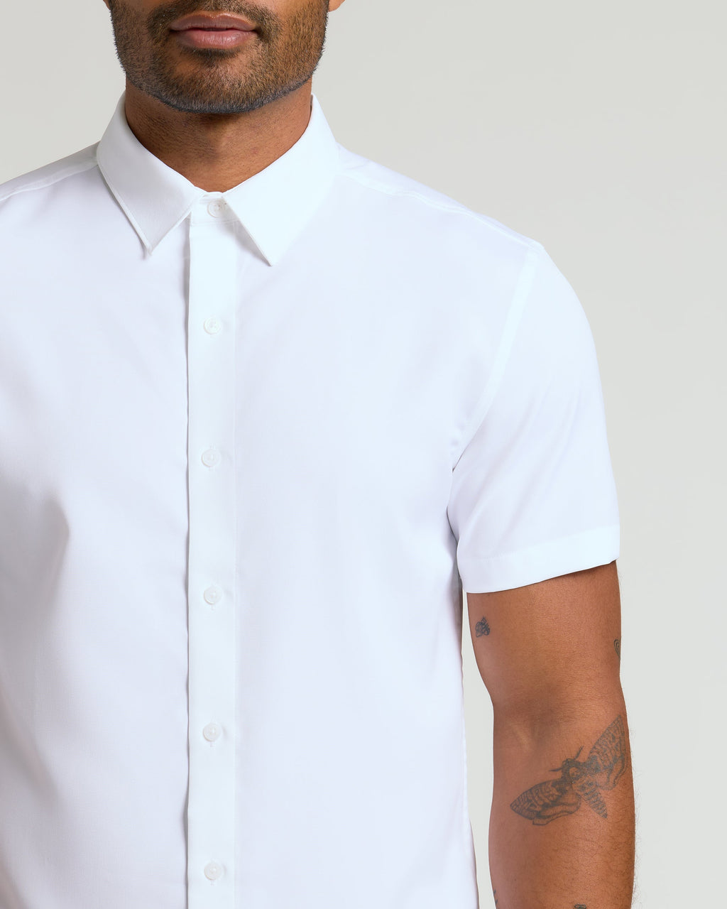 All White Short Sleeve Performance Dress Shirt 2-Pack