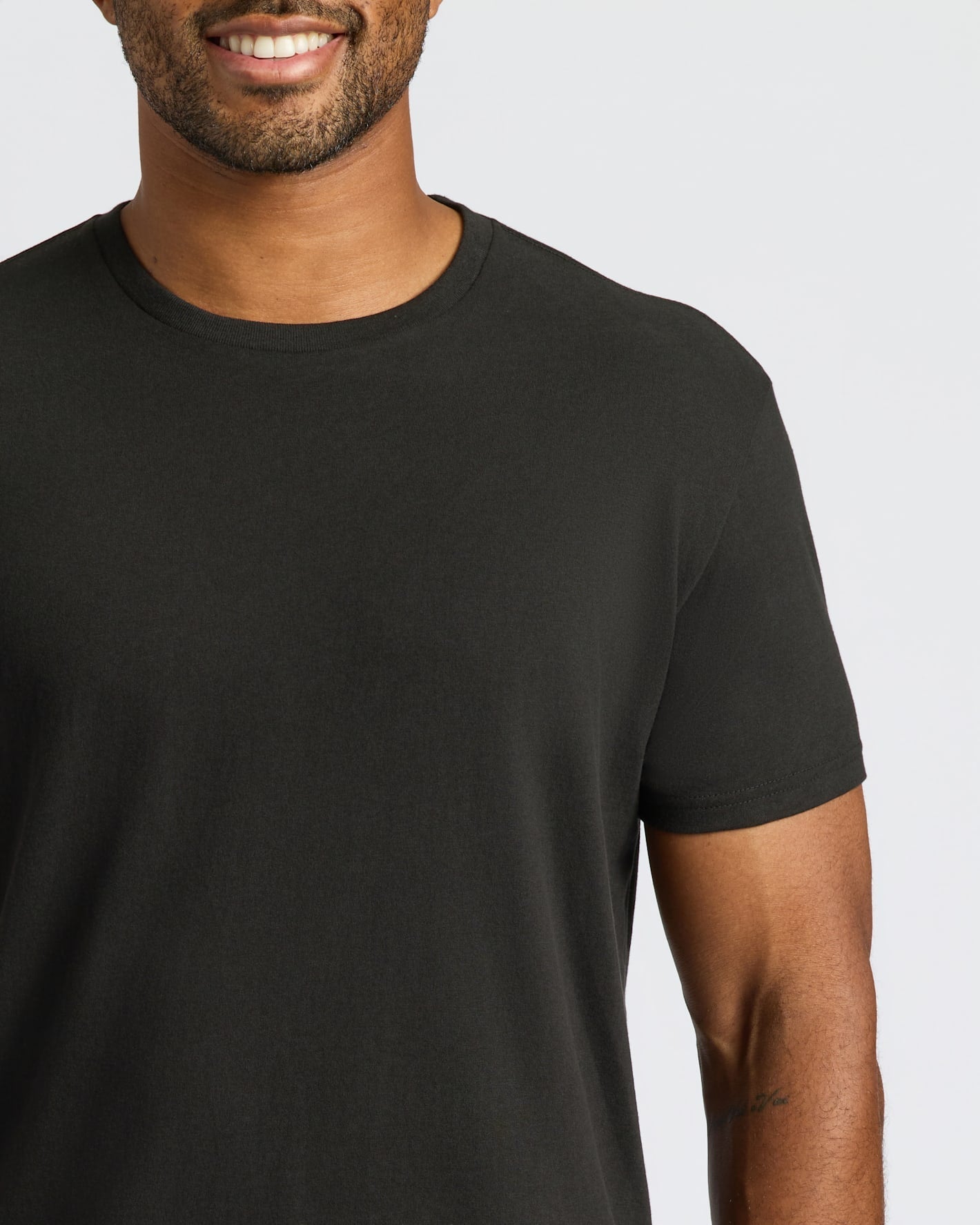 Black Curved Hem Classic Crew Neck 6-Pack