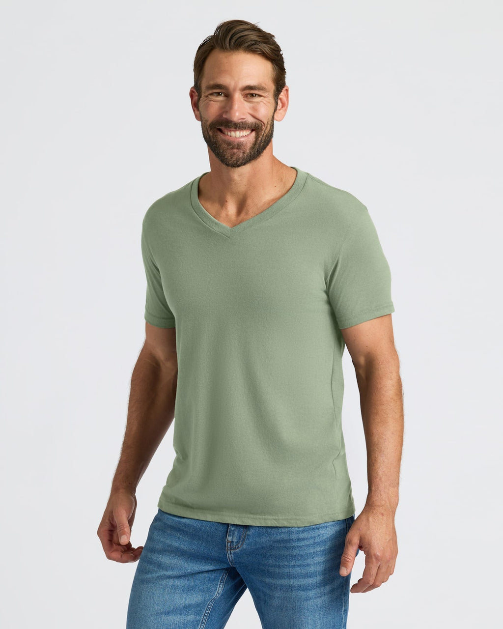 Sage Green Classic V-Neck