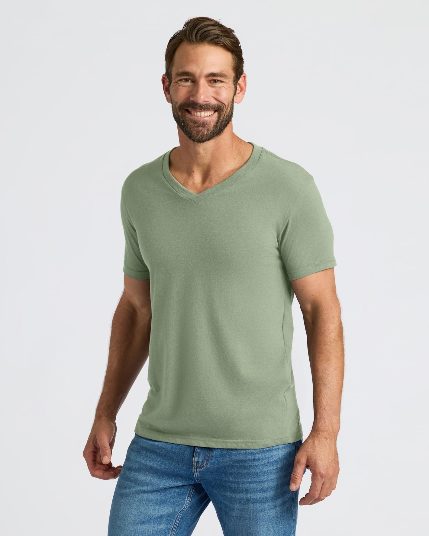 Sage Green Classic V-Neck