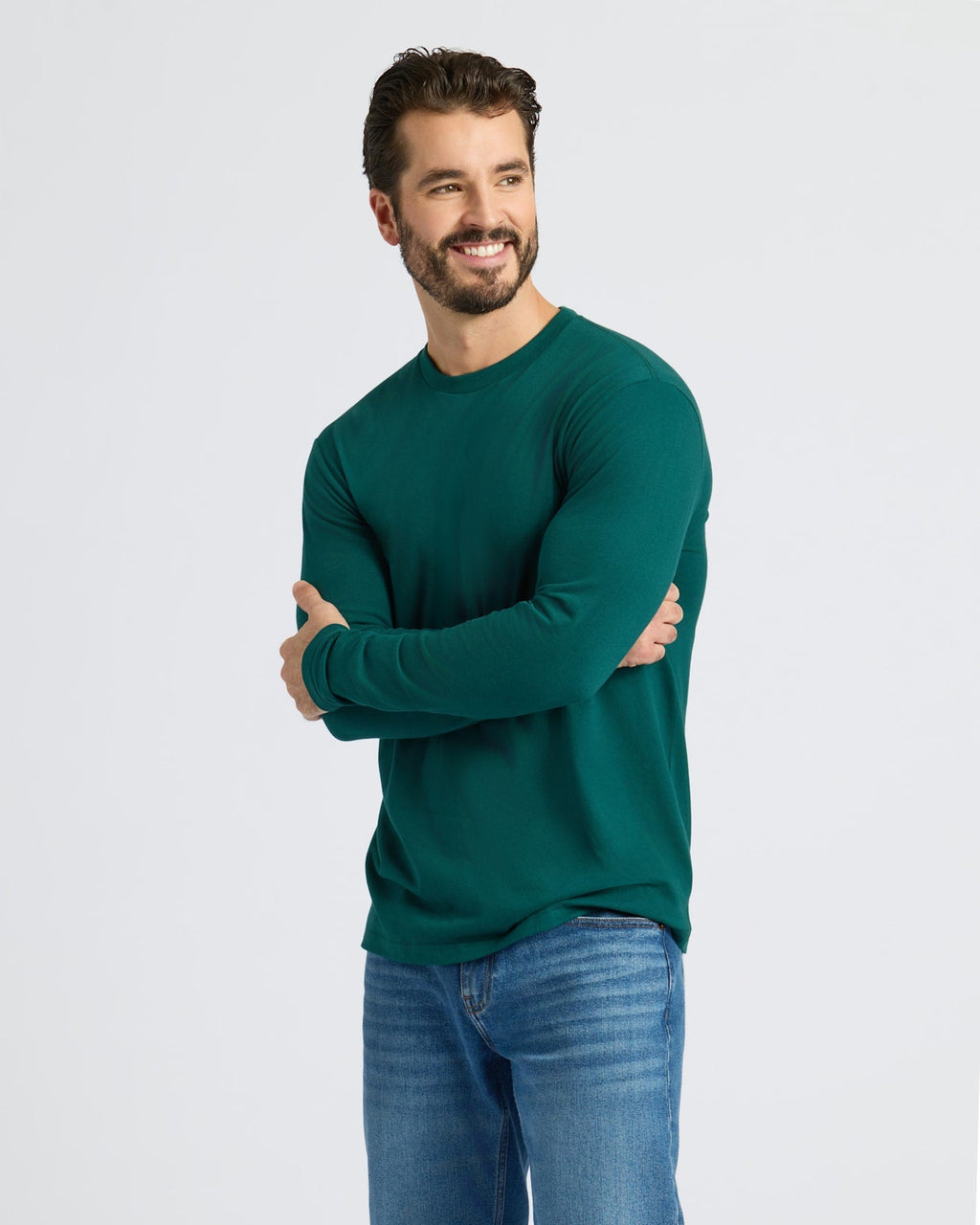 Deep Emerald Classic Long Sleeve Crew Neck