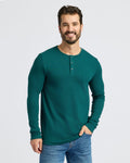 Deep Emerald Waffle Long Sleeve Henley