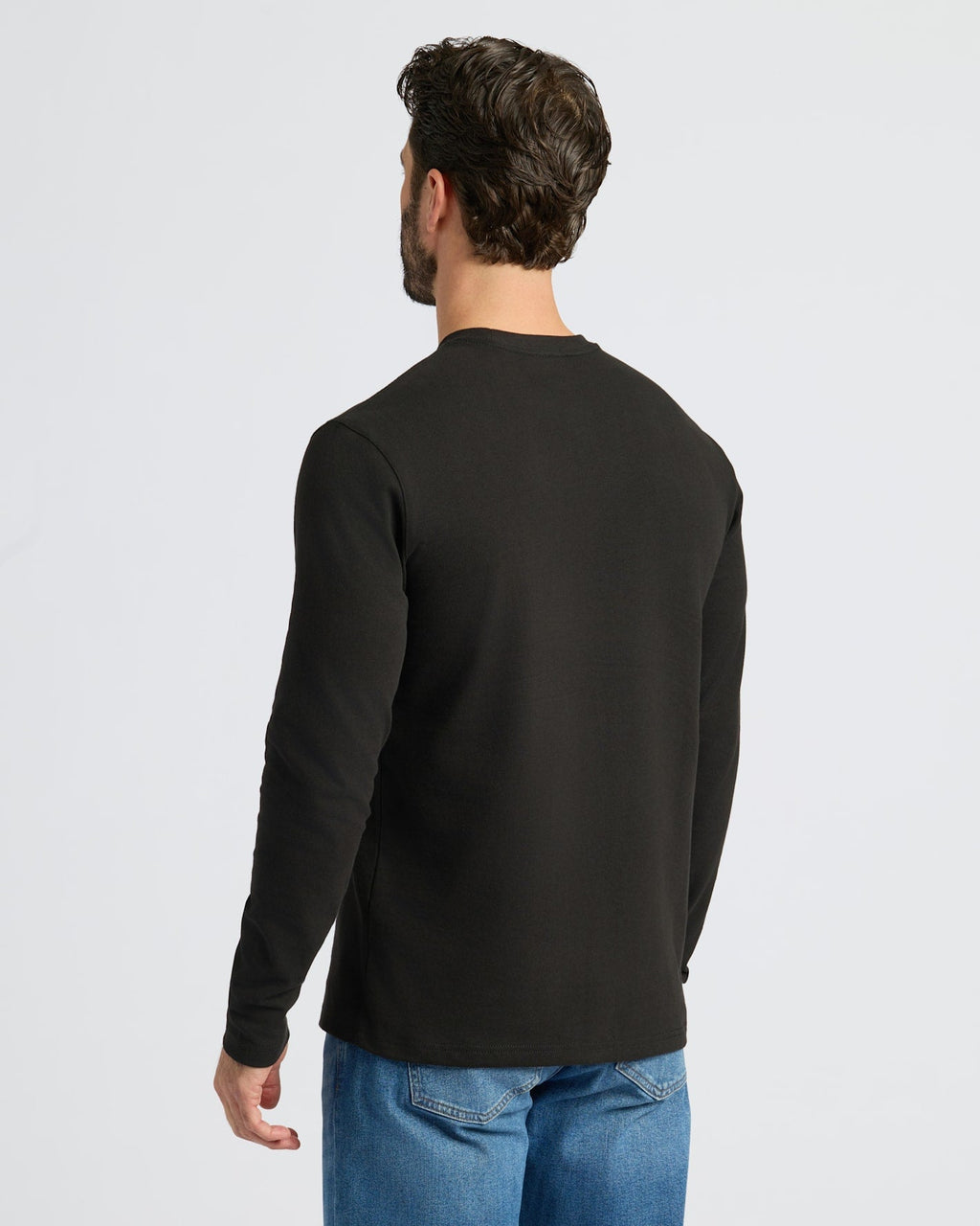 Black Heavyweight Long Sleeve Pocket Crew