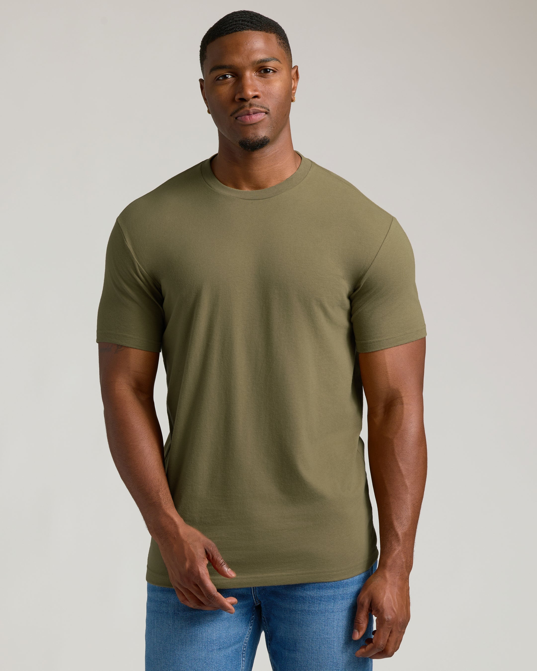 Straight Hem Crew Neck T-Shirt 10-Pack