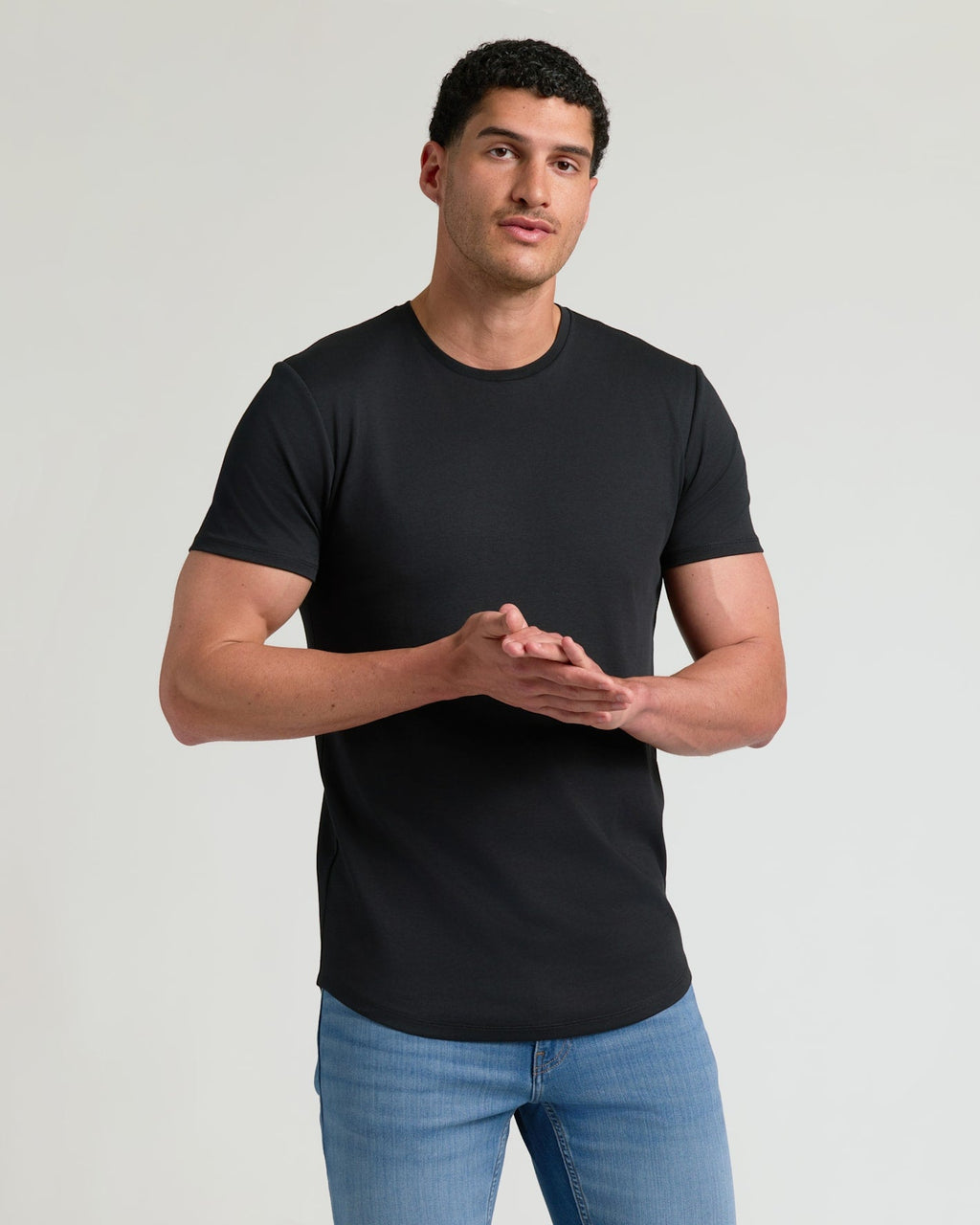 Tall Pima Cotton Blend Curved Hem Crew 2-Pack