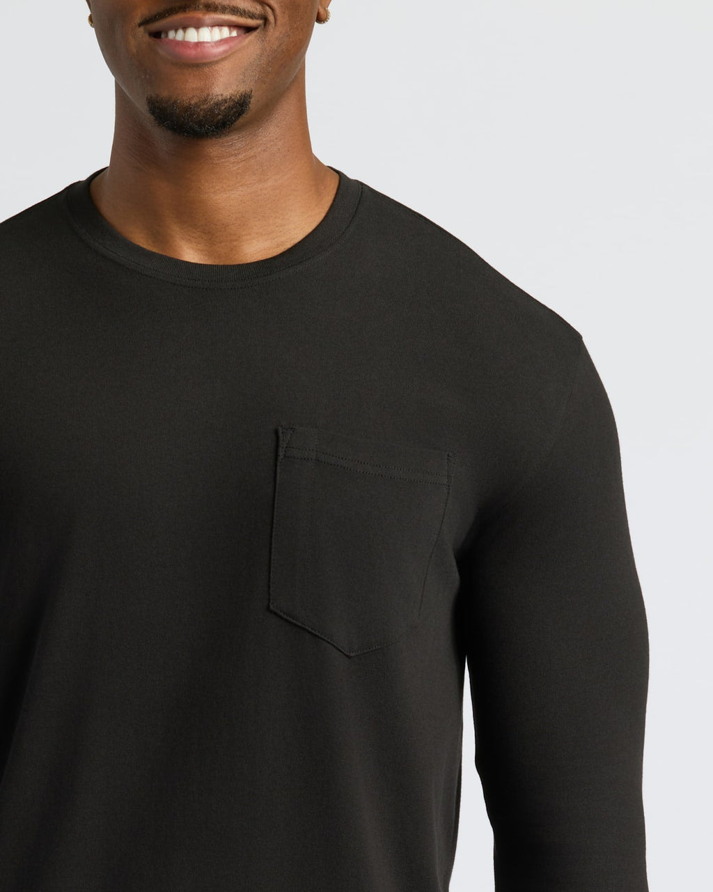 Black & Navy Tall Heavyweight Long Sleeve Pocket Crew 2-Pack