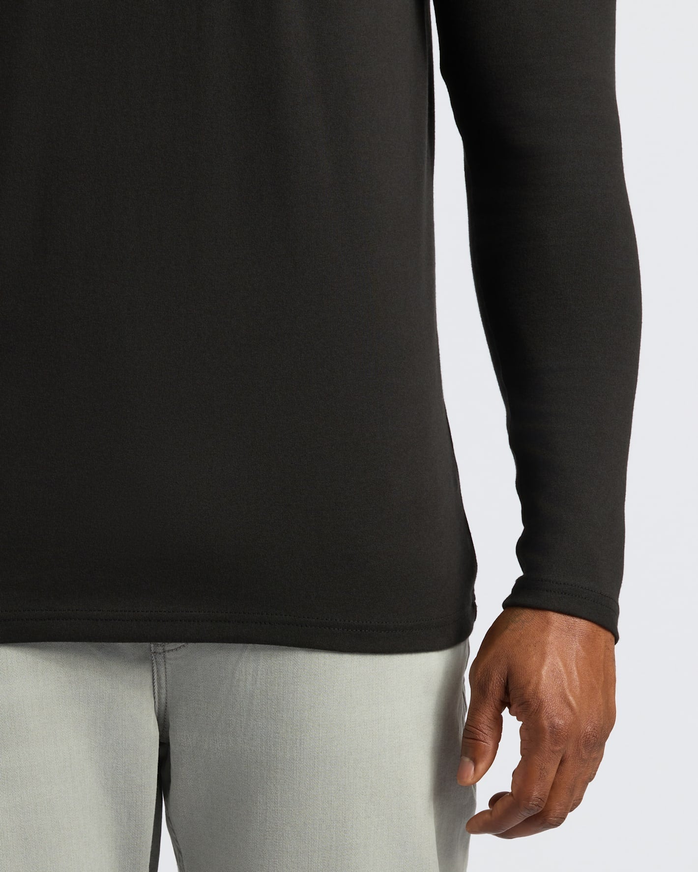 Black Tall Heavyweight Long Sleeve Pocket Crew