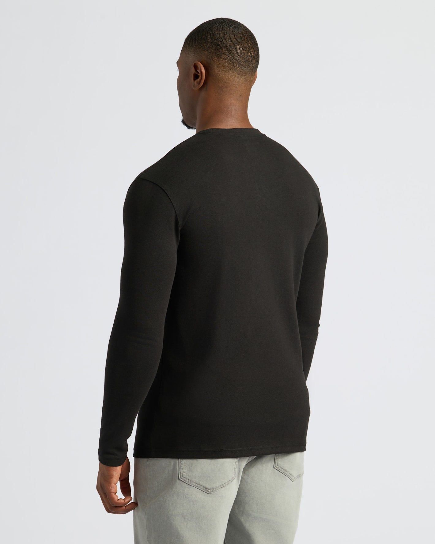 Black Tall Heavyweight Long Sleeve Pocket Crew 4-Pack