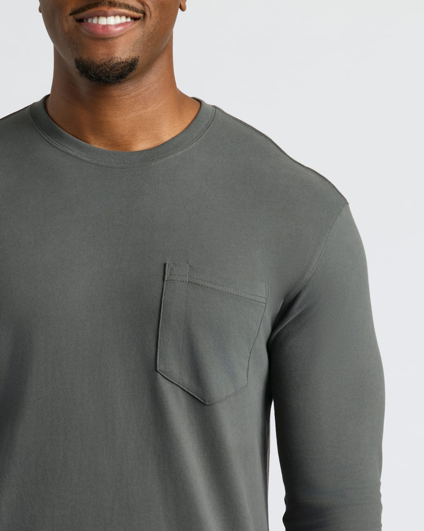 Black & Carbon Tall Heavyweight Long Sleeve Pocket Crew 2-Pack