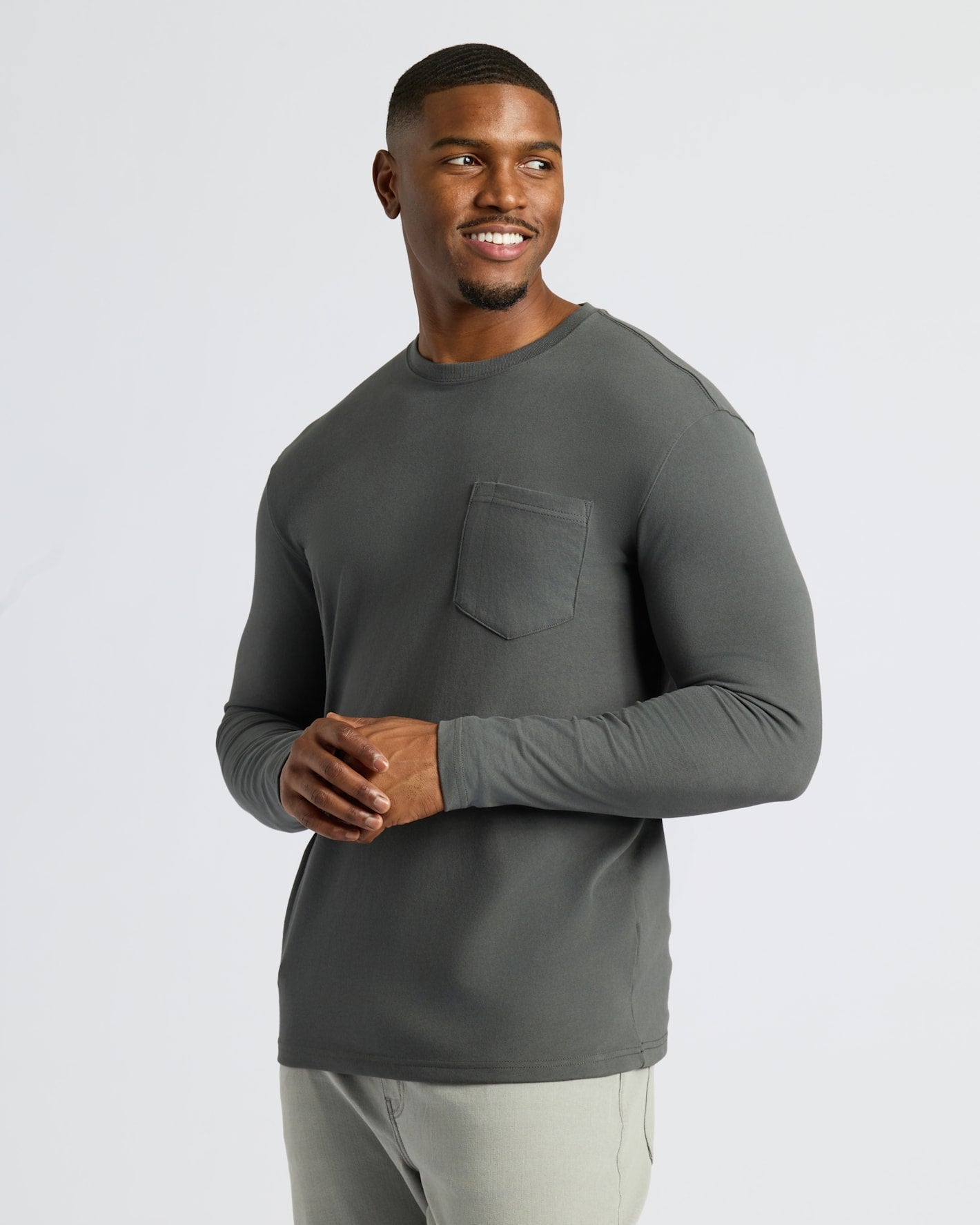Carbon Tall Heavyweight Long Sleeve Pocket Crew